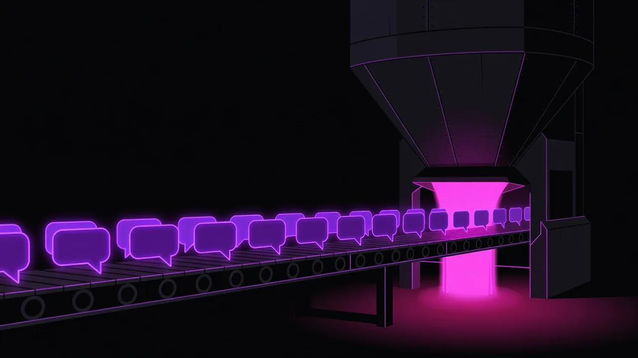 Scene from the Opted In universe: a VOD entering the machine