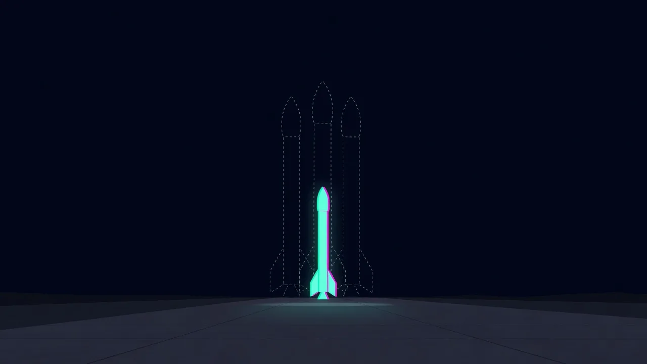 Scene from the Tab To Orbit universe: accept all, fourteen files, one rocket.
