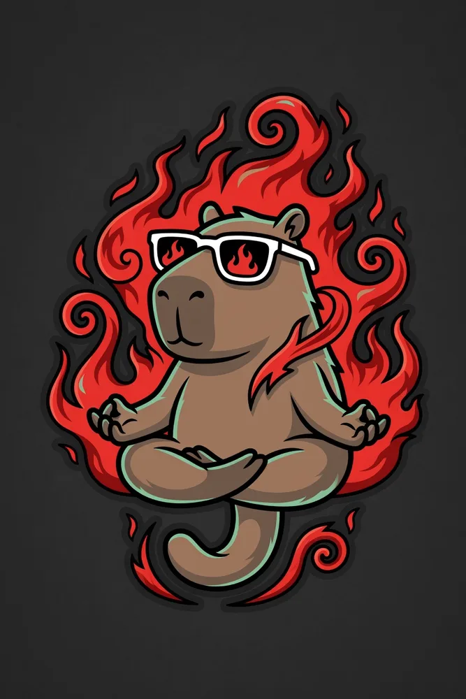 calm down capybara art