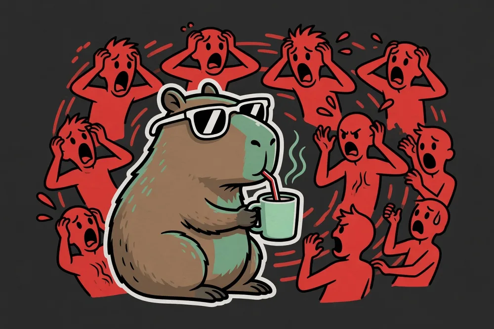 calm down capybara art