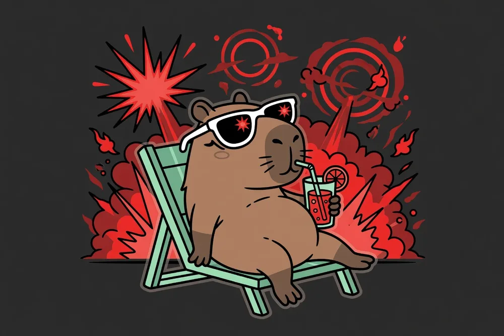 calm down capybara art