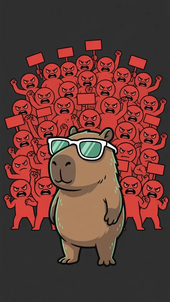 calm down capybara art