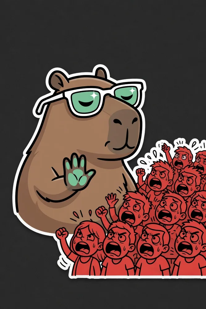 calm down capybara art