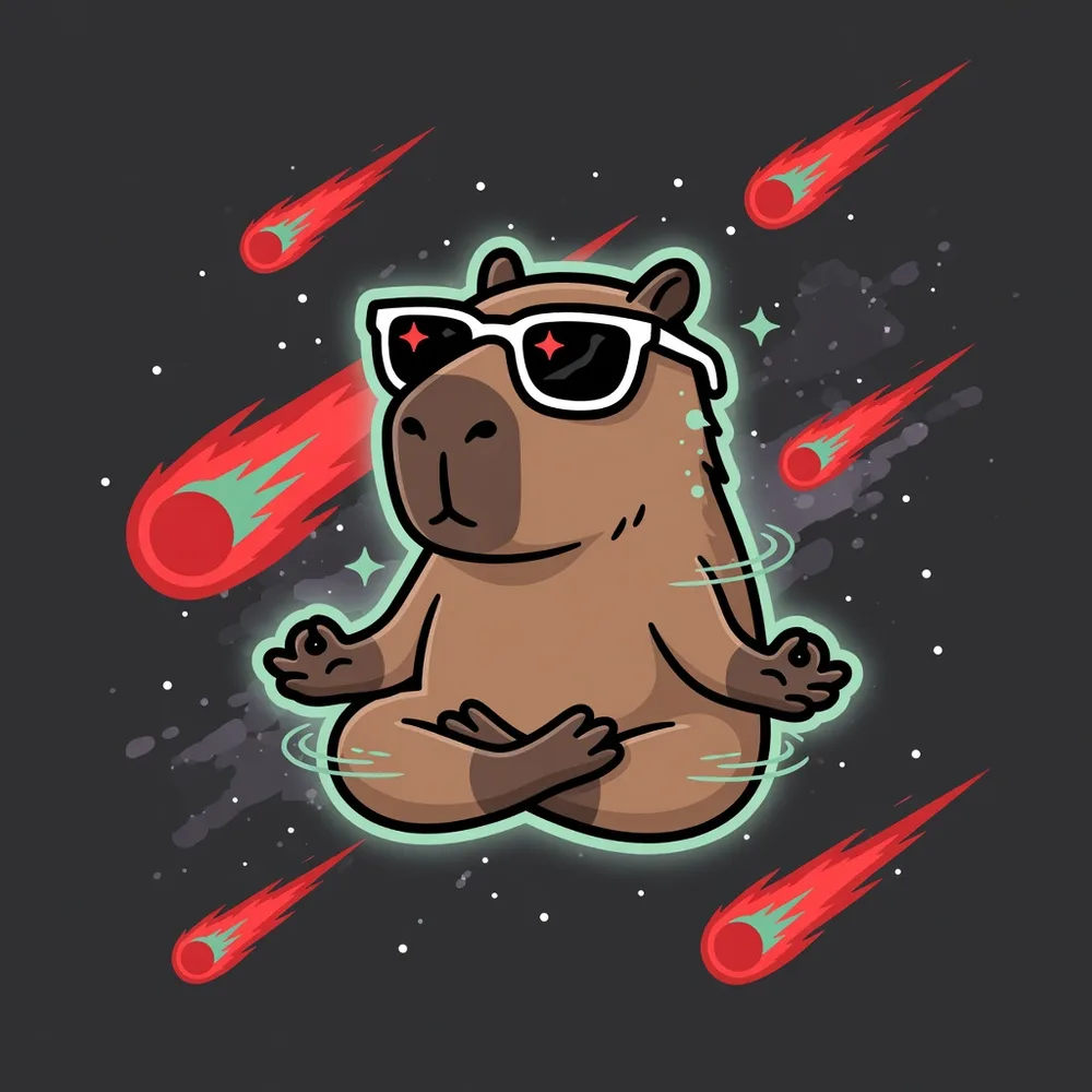 calm down capybara art