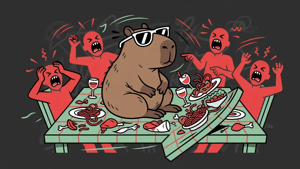 calm down capybara art