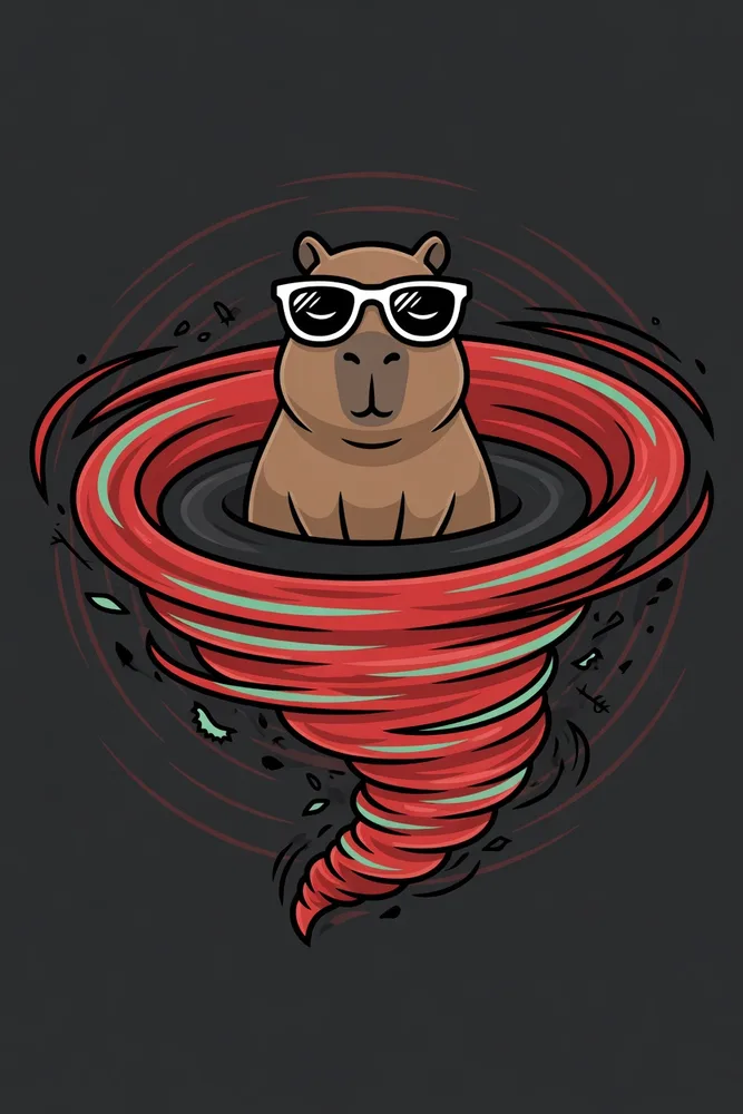 calm down capybara art