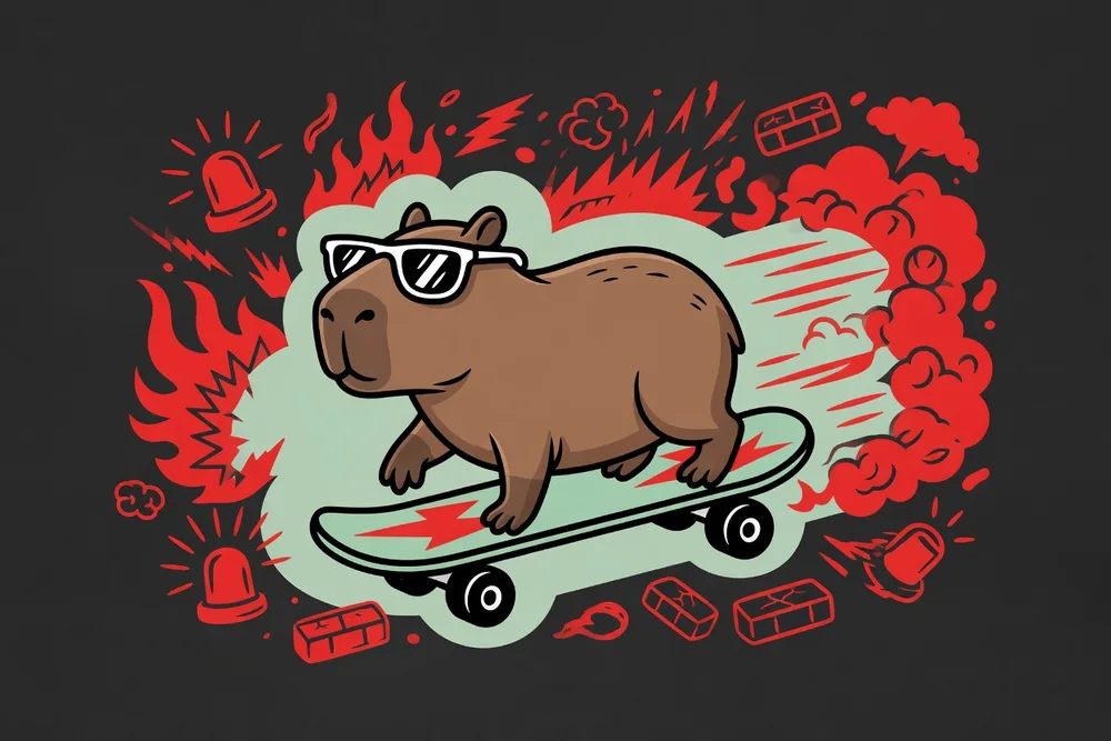 calm down capybara art