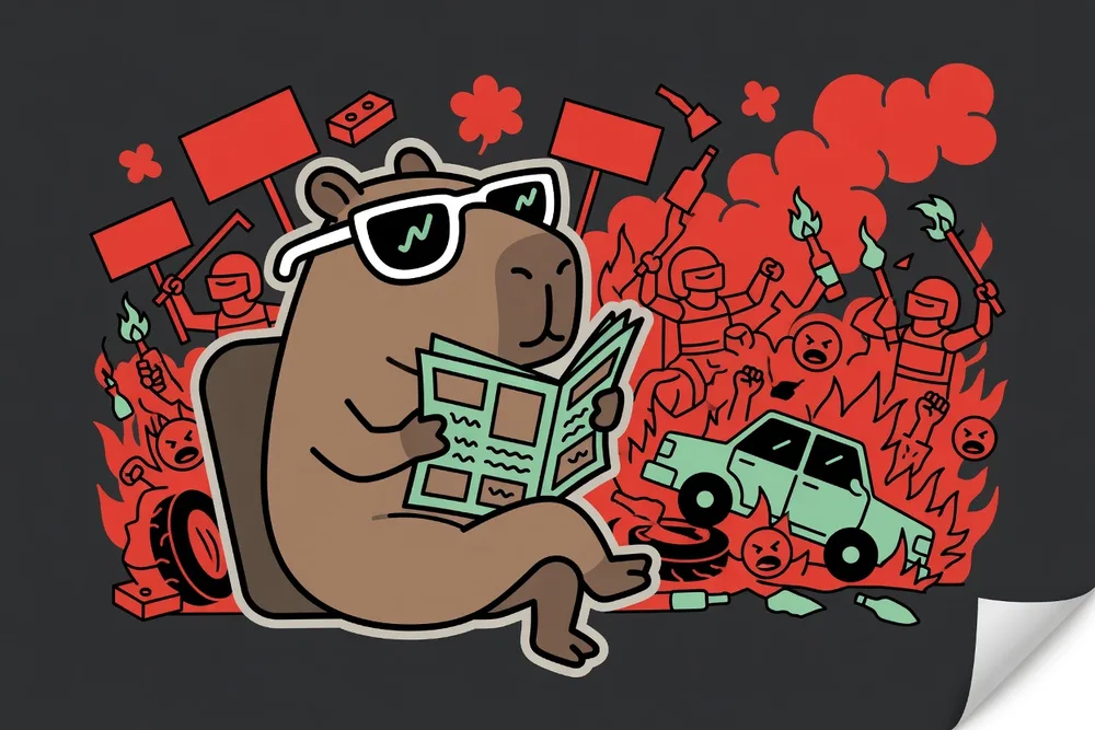 calm down capybara art
