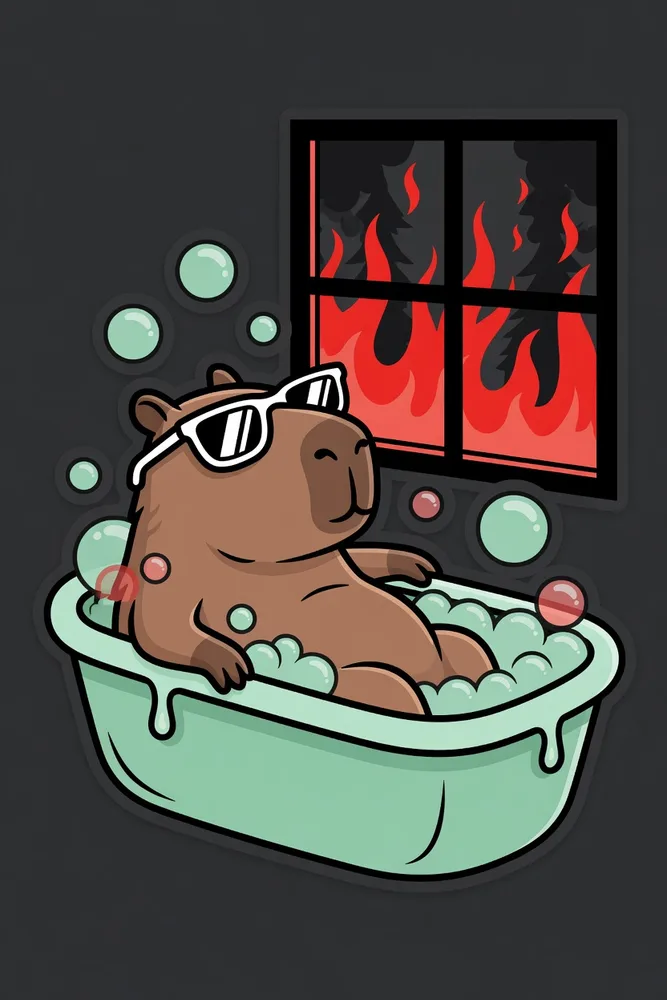 calm down capybara art