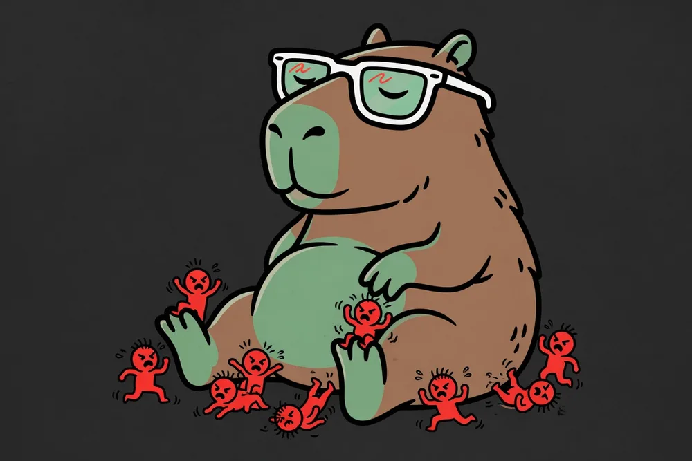 calm down capybara art